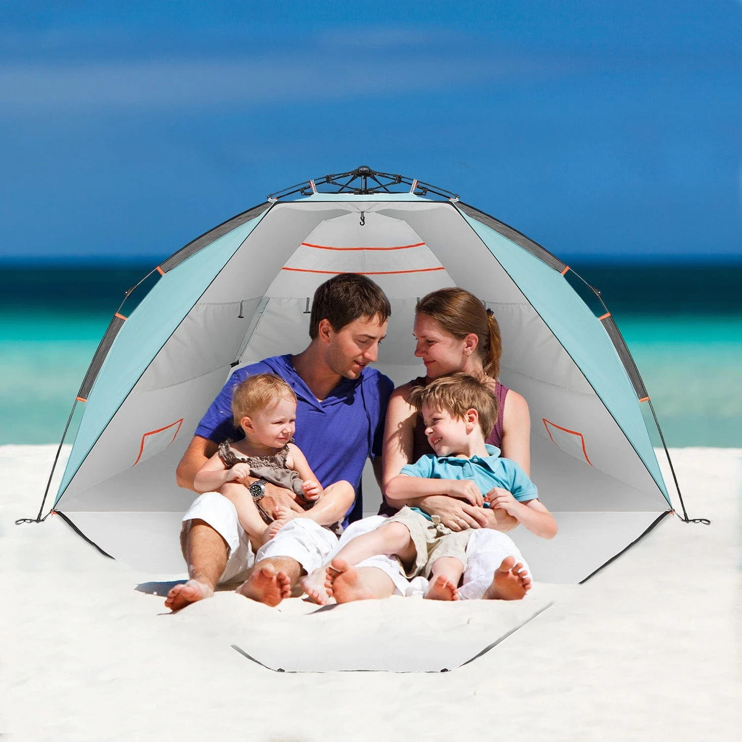 3 4 Person Luxury Beach Tent with UPF 50+ Rated Sun Protection