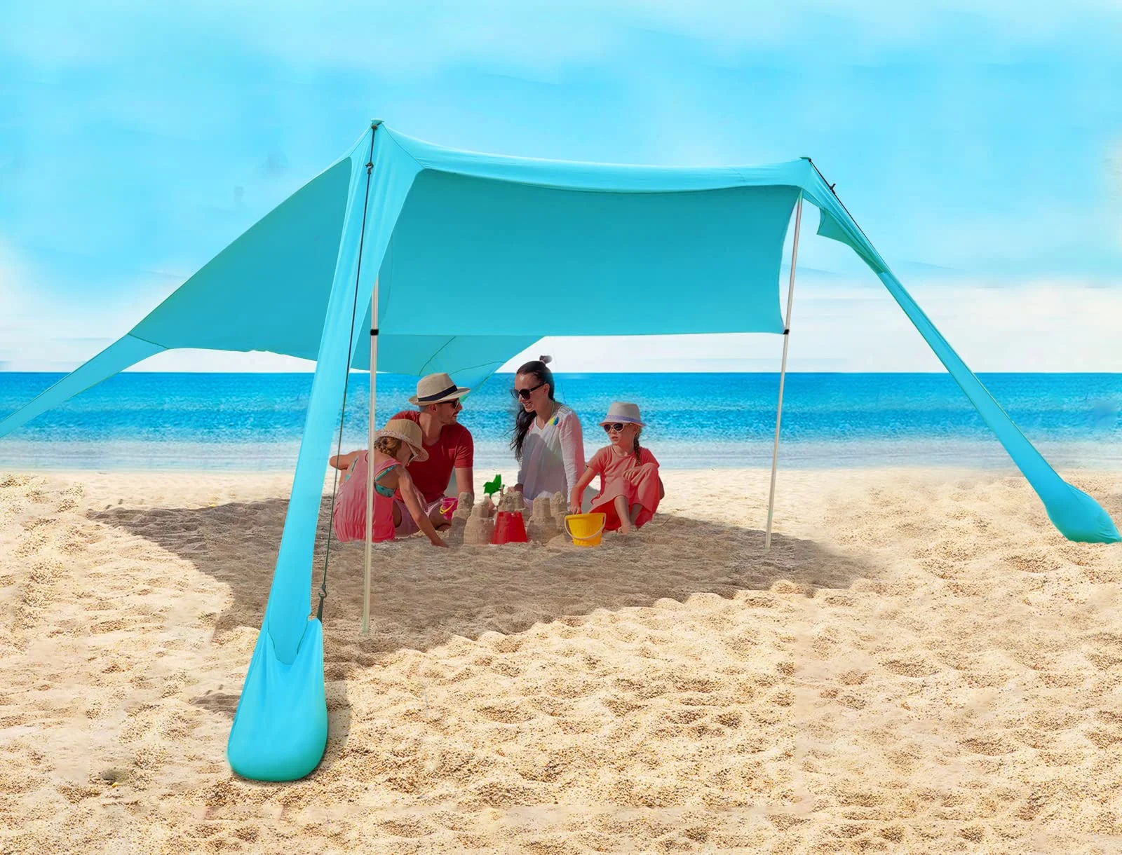 FBSPORT Tenda da spiaggia, parasole portatile, UPF50+, con sacchi di sabbia, per campeggio, pesca, divertimento in giardino, picnic, 2,1 x 2,1 m : Amazon.it: Sport e tempo libero