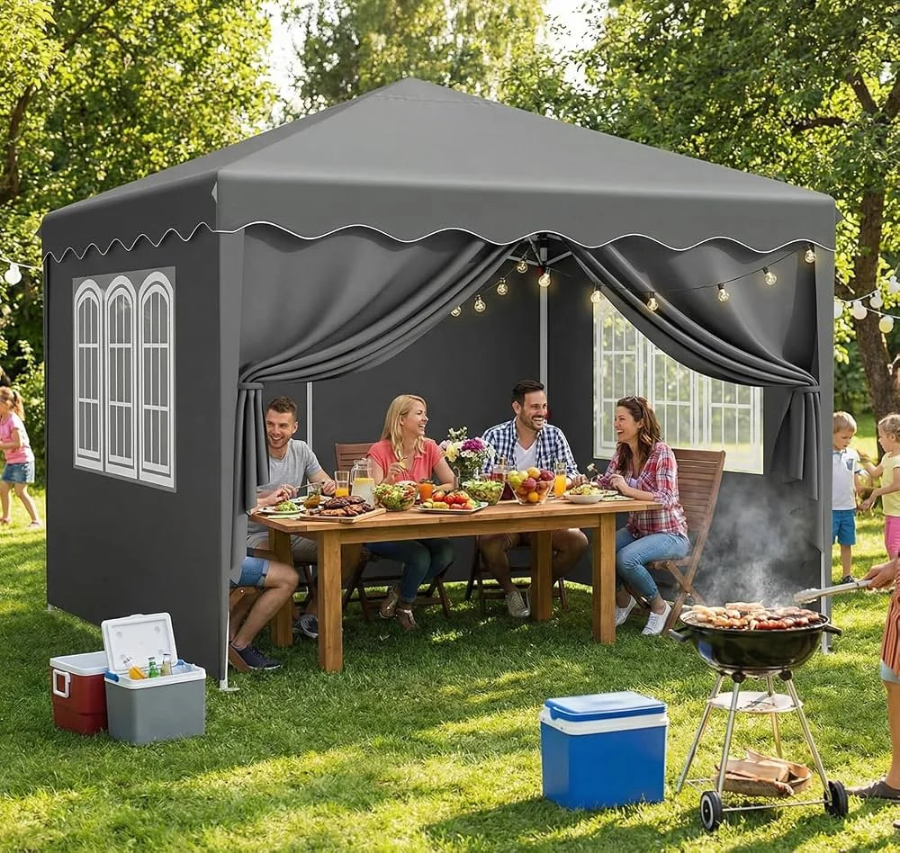 Gazebi Pieghevole con Oxford Tenda Impermeabile, Padiglione Giardino Protezione UV 50+, Tenda per Feste (Grigio), Sacchi di Sabbia 4 PCS : Amazon.it: Giardino e giardinaggio
