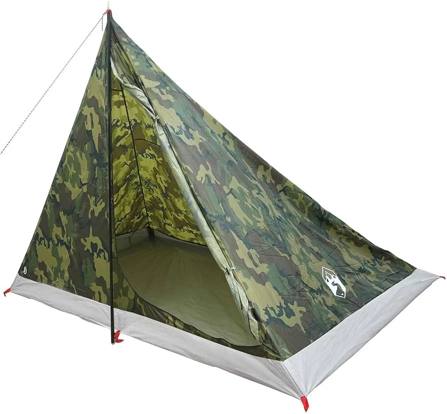 HFXHIJXQ Tenda da trekking per 4 persone, leggera tenda a cupola mimetica, tenda da campeggio in poliestere 185T, per esterni e trekking, tenda igloo con borsa per il trasporto, 248 x 227