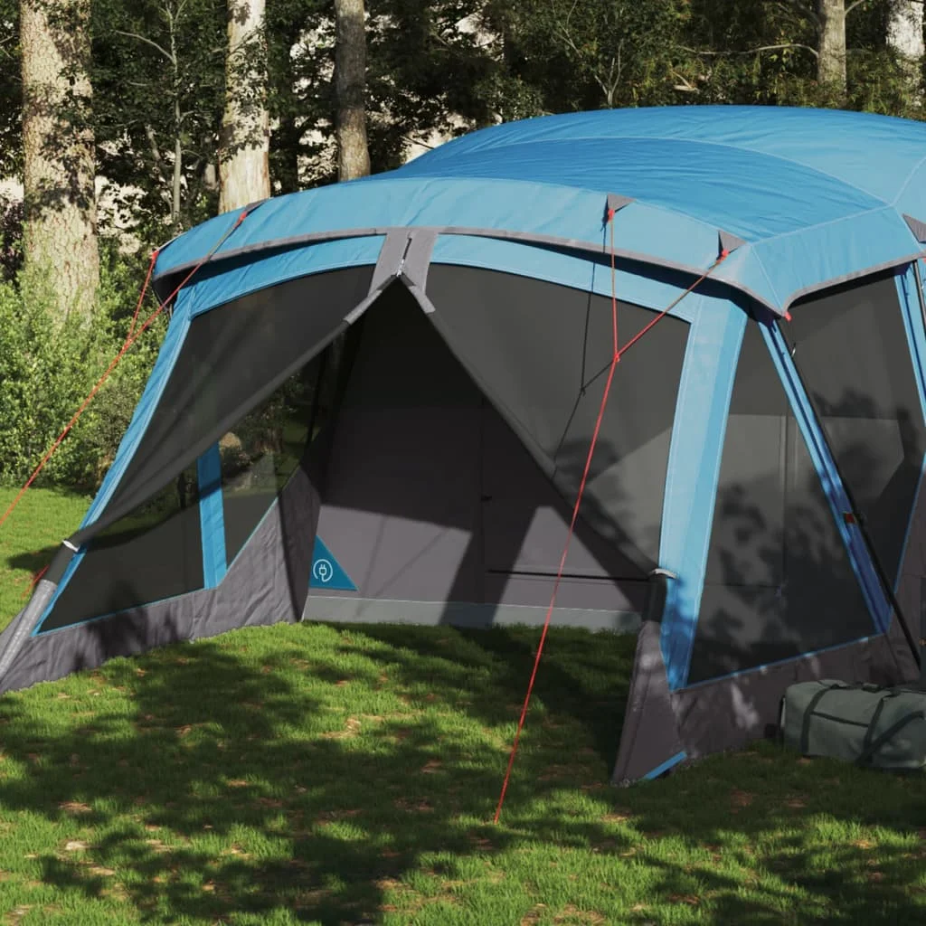 Maison Exclusive Tenda da Campeggio con Portico per 4 Persone Blu Impermeabile