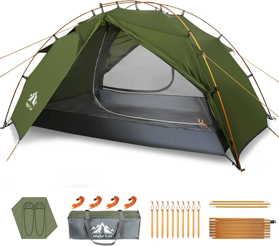Night Cat Tenda da Campeggio Per 2 Posti: Montaggio Rapido Tende Impermeabile Per Trekking Escursionisti : Amazon.it: Sport e tempo libero