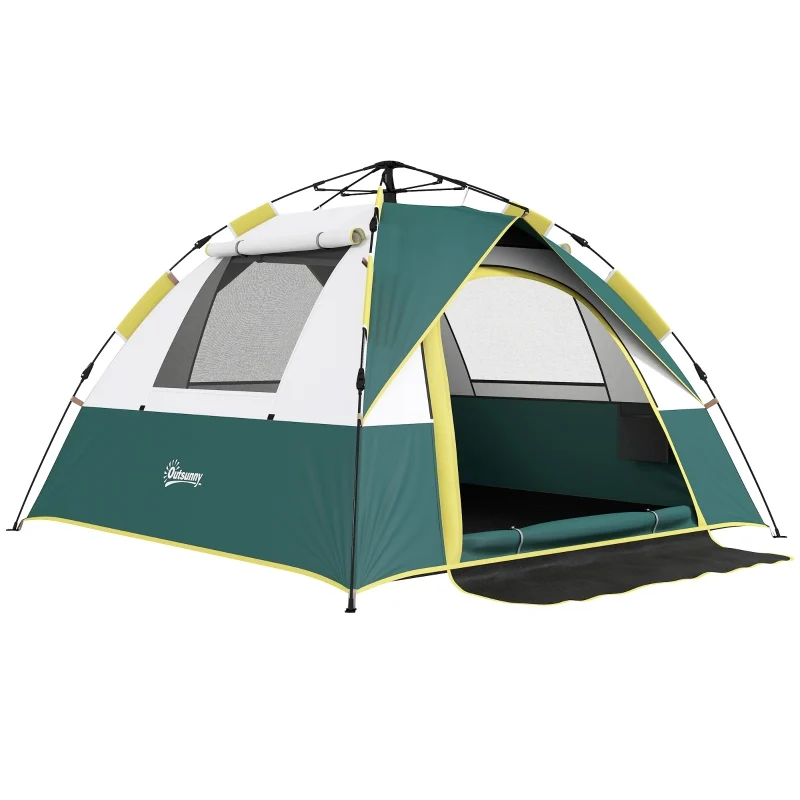 Outsunny Tenda da Campeggio Automatica per 2 Persone Verde | Aosom Italy
