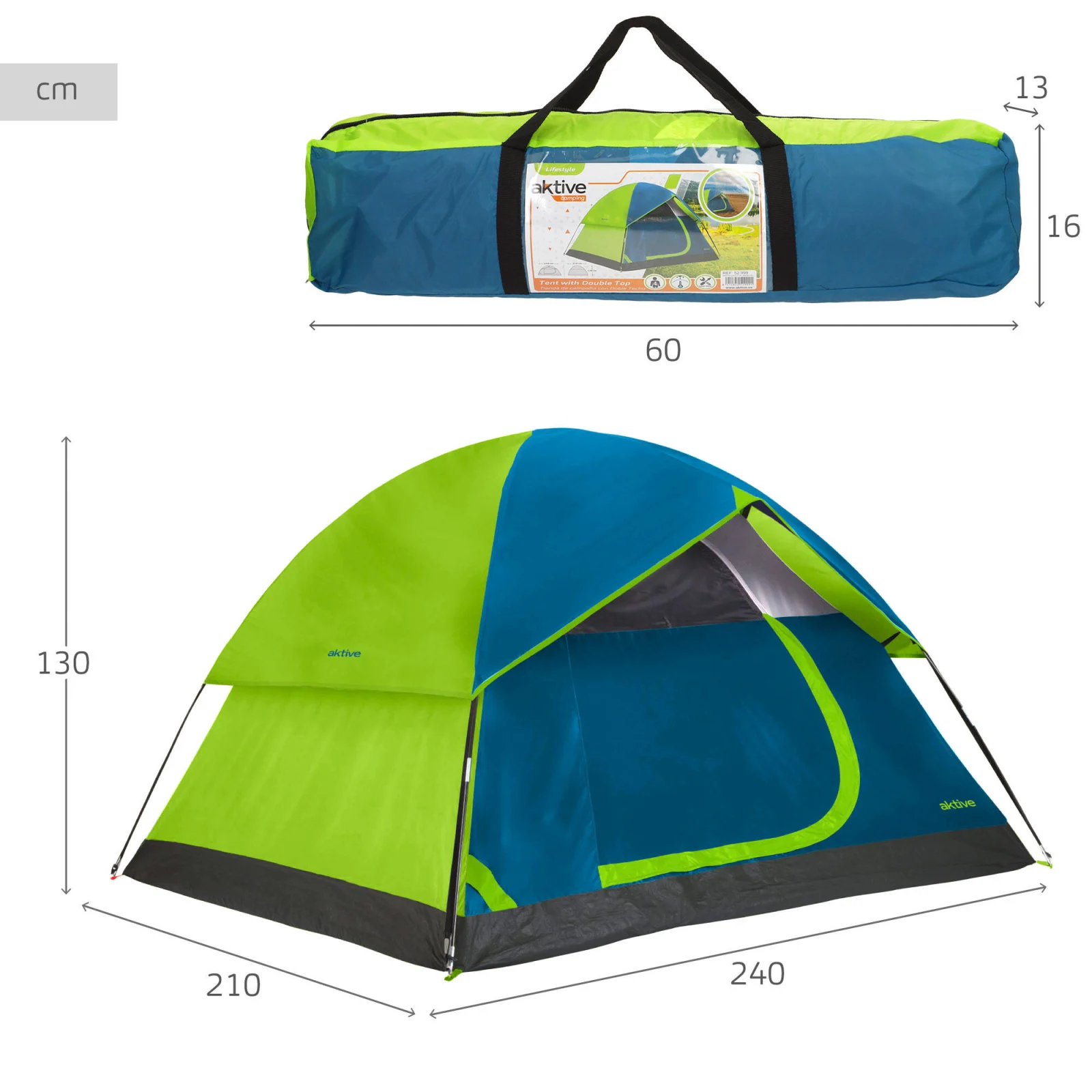 Tenda a doppio tetto per 4 persone Aktive