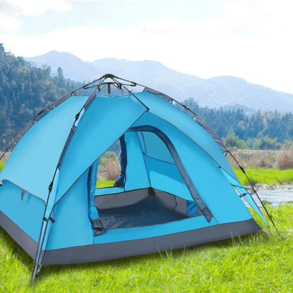 Tenda da campeggio 2 posti con zip sacca di trasporto 200x150x120 cm