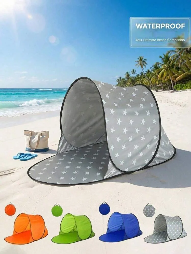 Tenda da spiaggia ad apertura rapida, tenda parasole con protezione solare, padiglione da spiaggia leggero, riparo solare per avventure all’aperto, accessorio essenziale per la spiaggia in famiglia, attrezzatura da campeggio per festival