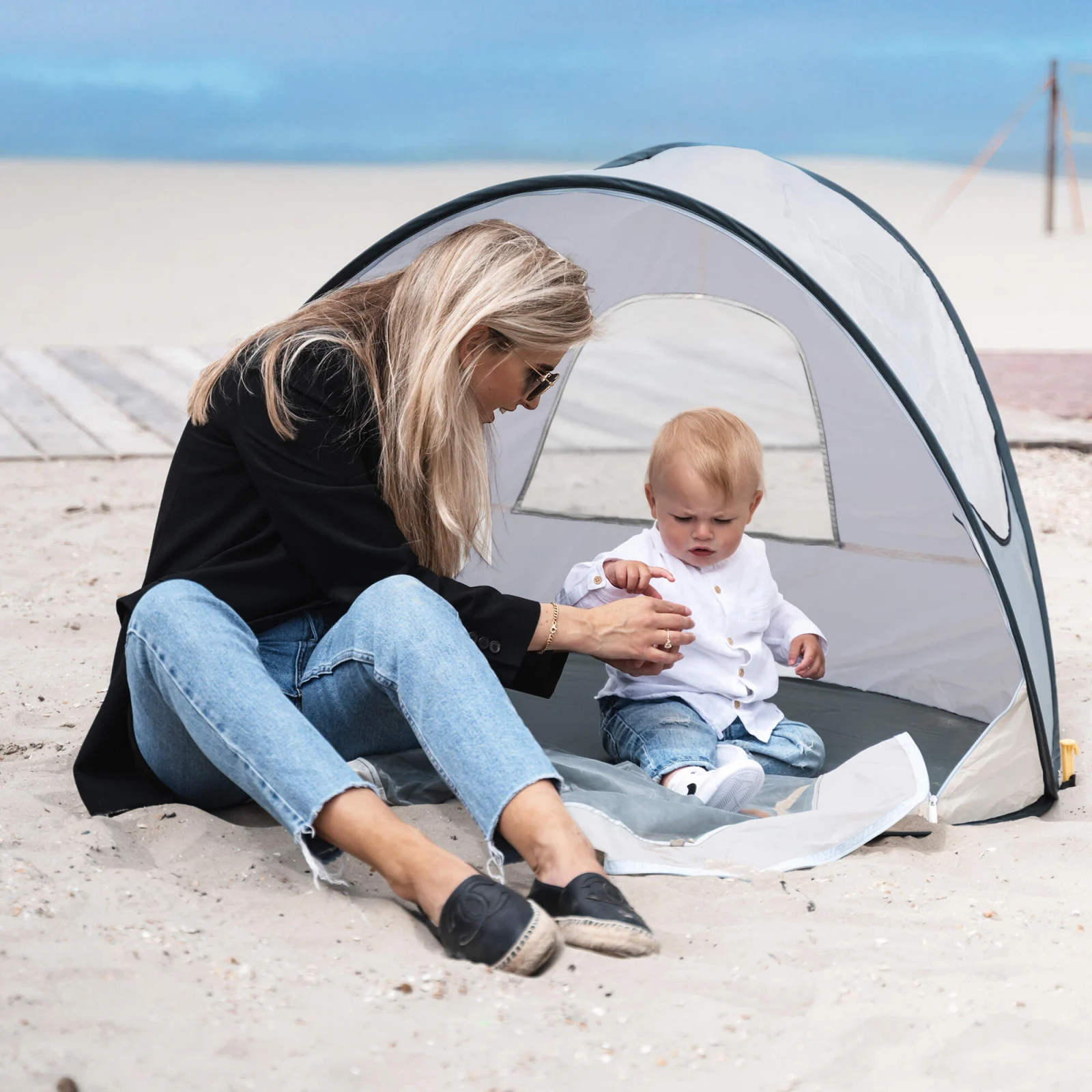 Tenda da spiaggia Pop Up di Lusso Leggera Protezione UV 50+ Argento | Decathlon
