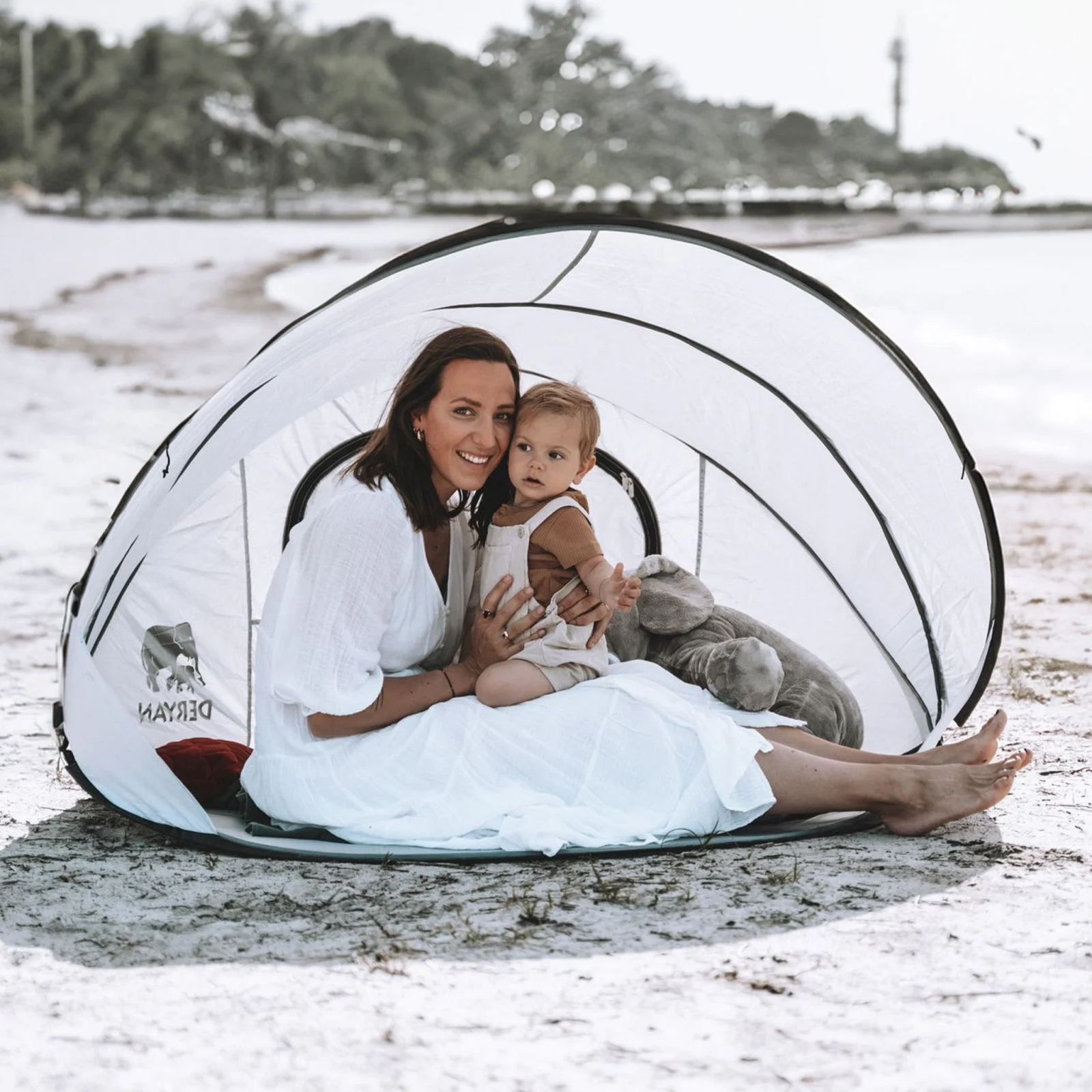 Tenda da spiaggia XXL Argento
