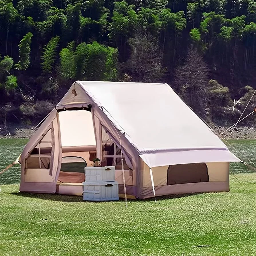 Tenda Gonfiabile, Tenda a Campana Glamping Gonfiabile in Tela, Tende Glamping Grandi per 4 6 Persone, Installazione Facile, Traspirante Impermeabile, Tende in Tela Oxford per Escursioni Campeggio : Amazon.it: Sport e tempo libero