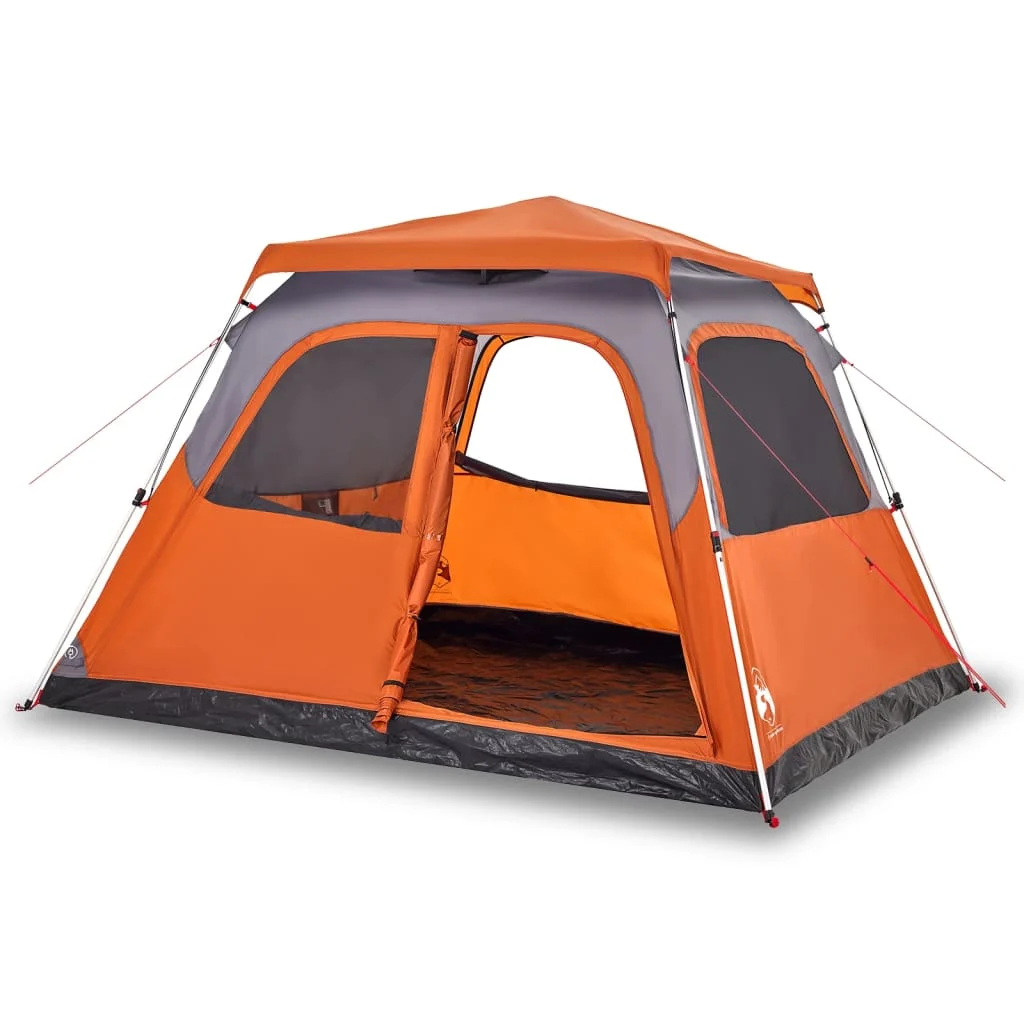 Tenda igloo 6 posti apertura rapida grigio/arancione COMFORTXL | Leroy Merlin
