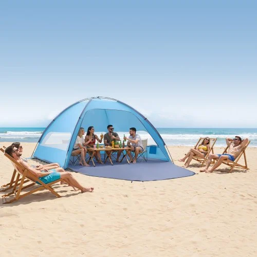 VEVOR Tenda da Spiaggia Parasole per Mare per 8 Persone, Tenda da Sole Portatile con Borsa per il Trasporto e Ancoraggi a Terra, Ombrellone da …