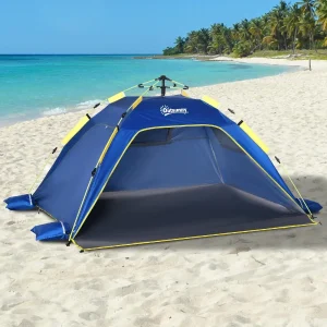 VivaGarden Tenda da Spiaggia Pop Up con Finestre Traforate e Porta Richiudibile 166A