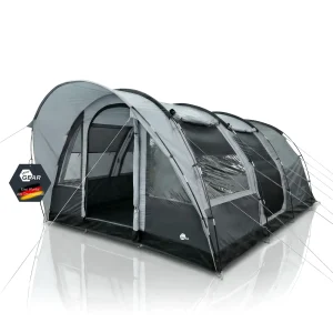 your GEAR Tenda Bora 5 Persone Tenda tunnel, altezza uomo, catino, 5000 mm, veranda, grigio